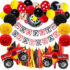 75-piece giga set of balloons (foil and latex), pompoms and hangings Happy Birthday Monstertruck