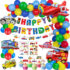 61-piece giant set of balloons, paper accessories and hanging decoration Happy Birthday Ultimate Transportation