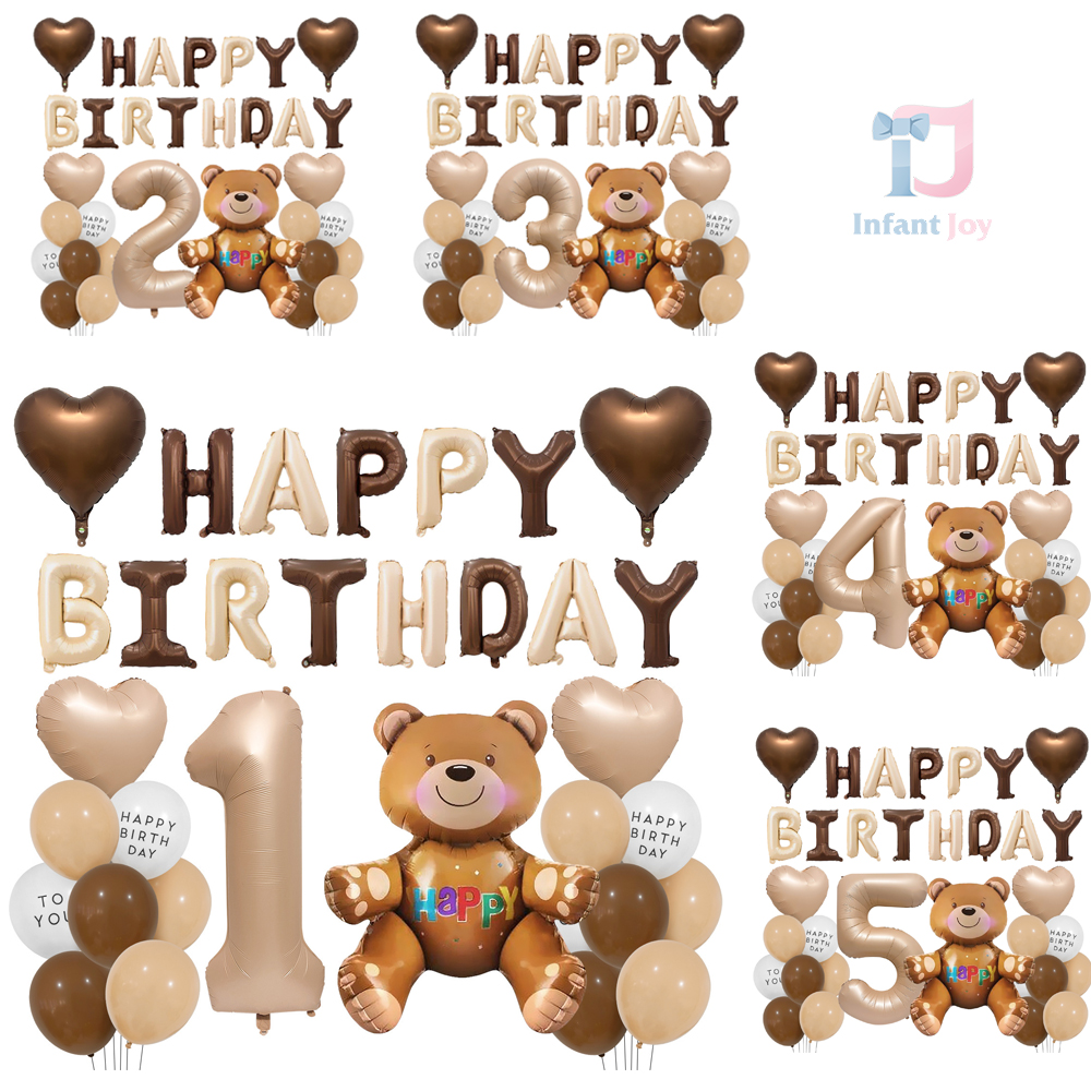 35-piece balloon set (foil and latex) Happy Birthday Bear