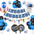 34-piece mega set of balloons (foil and latex) with hanging decoration Happy Birthday Astronaut
