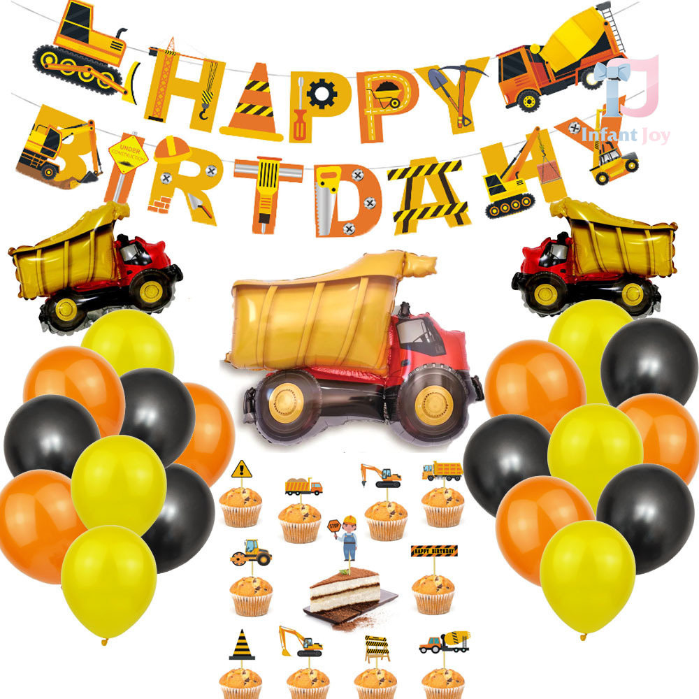 21-piece balloon set (foil and latex) + paper accessories + pendant Happy Birthday Engineer