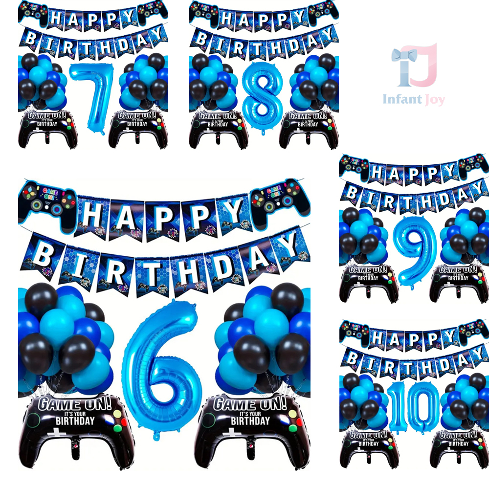 27-piece foil and latex balloons set Game On Party