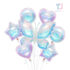 7-piece iridescent foil balloons set Butter Dream