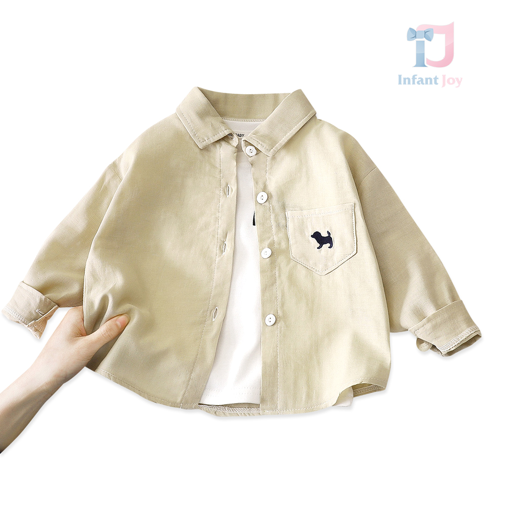 Shirt with classic collar, pocket and mini embroidery Urban Pup