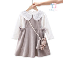 3-piece elegant set with lace-collar blouse, pinafore dress and bag with 3D elements Fairy Belle