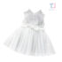 Formal dress with tutu skirt, inlaid stones and French lace White Elegance