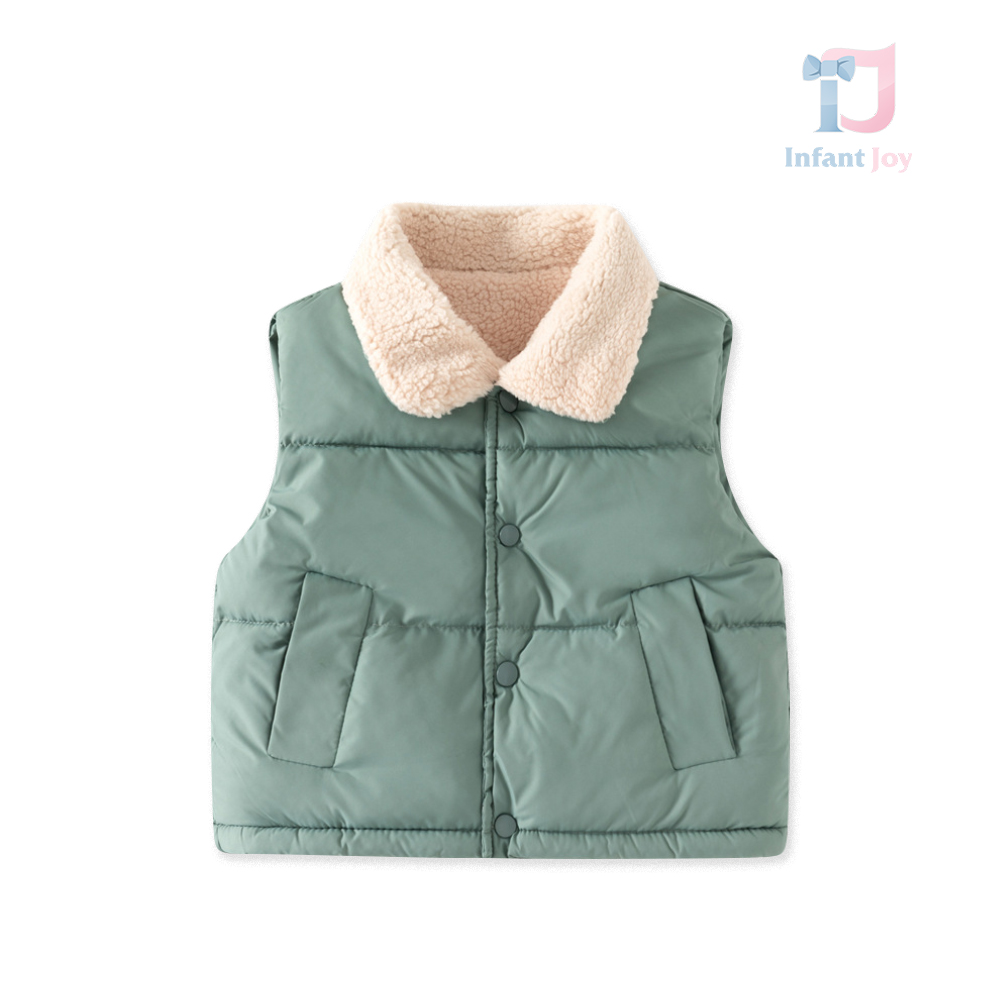 Waterproof vest with soft, wool lining Green Karakul