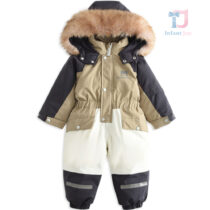Vízálló overall/síruha kapucnival és dús szőrmedísszel Arctic Explorer Olive