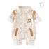 Jumpsuit with classic collar and teddy bear pattern Bearling Caramel
