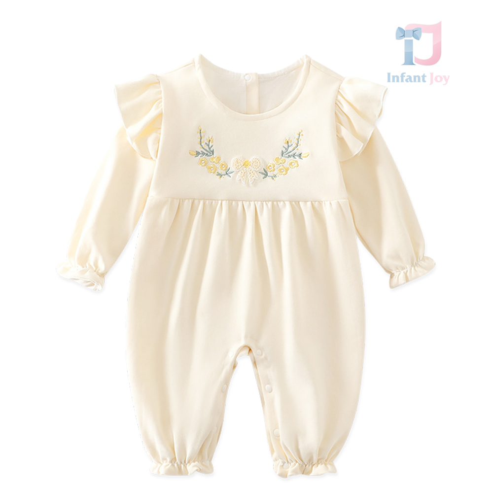 Jumpsuit with added ruffles and floral embroidery Floral Kiss