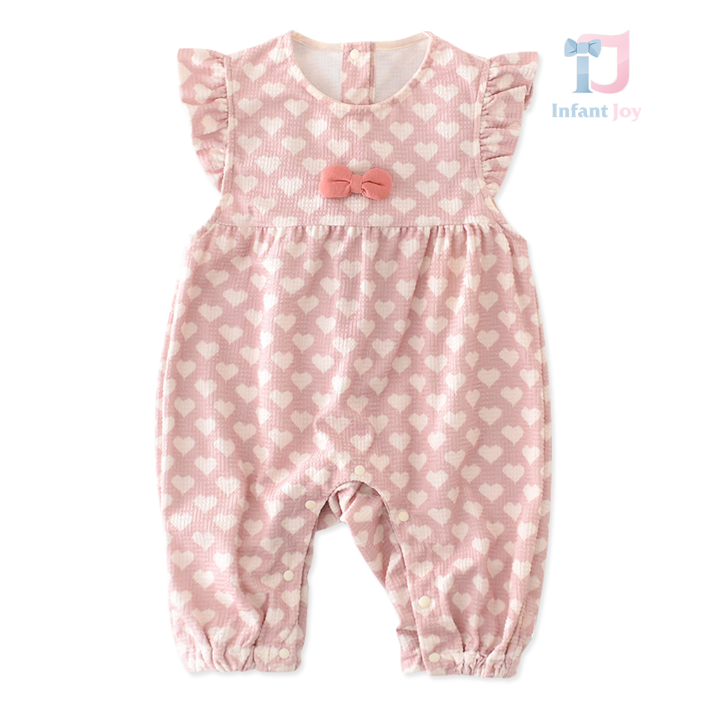 Jumpsuit with shoulder ruffles, 3d element and snap fastening Heart Hug