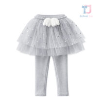Leggings with tutu skirt, decorated with numerous chrome stars and 3D element Angel Star