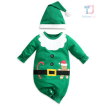 2-piece romper with prints and pompom hat set Christmas Cookie