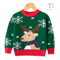 Świąteczny sweterek dzianinowy Reindeer Vibes Green