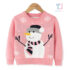 Christmas knitted sweater Little Snowman Pink