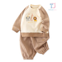 2-piece blouse/sweatshirt with prints and trousers set Happy Zoo