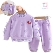 2-piece blouse/sweatshirt with 3d elements and trousers set Ponny Ribbon