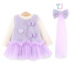 3-piece padded dress with rich tulle and 3d elements, blouse and hair accessory set Maison Lila