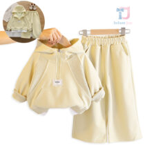 2-piece sports sweatshirt with partial zip, hood and flared trousers set Sport Vibes