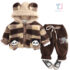 2-piece padded plush hooded jacket and trousers set with melange elements Adorable Panda