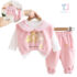 3-piece vest with peter pan collar, printed elements, classic blouse and trousers set Bear and Duckling