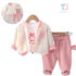 3-piece mohair-style vest, blouse with 3d elements and denim trousers Bear is Cute