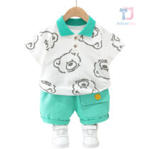 2-piece lacoste and denim set with classic collar Bear Shadow Turquoise
