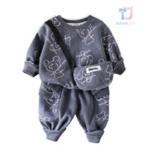 3-piece sports set with printed sweatshirt top, trousers and crossbody bag Bear Star