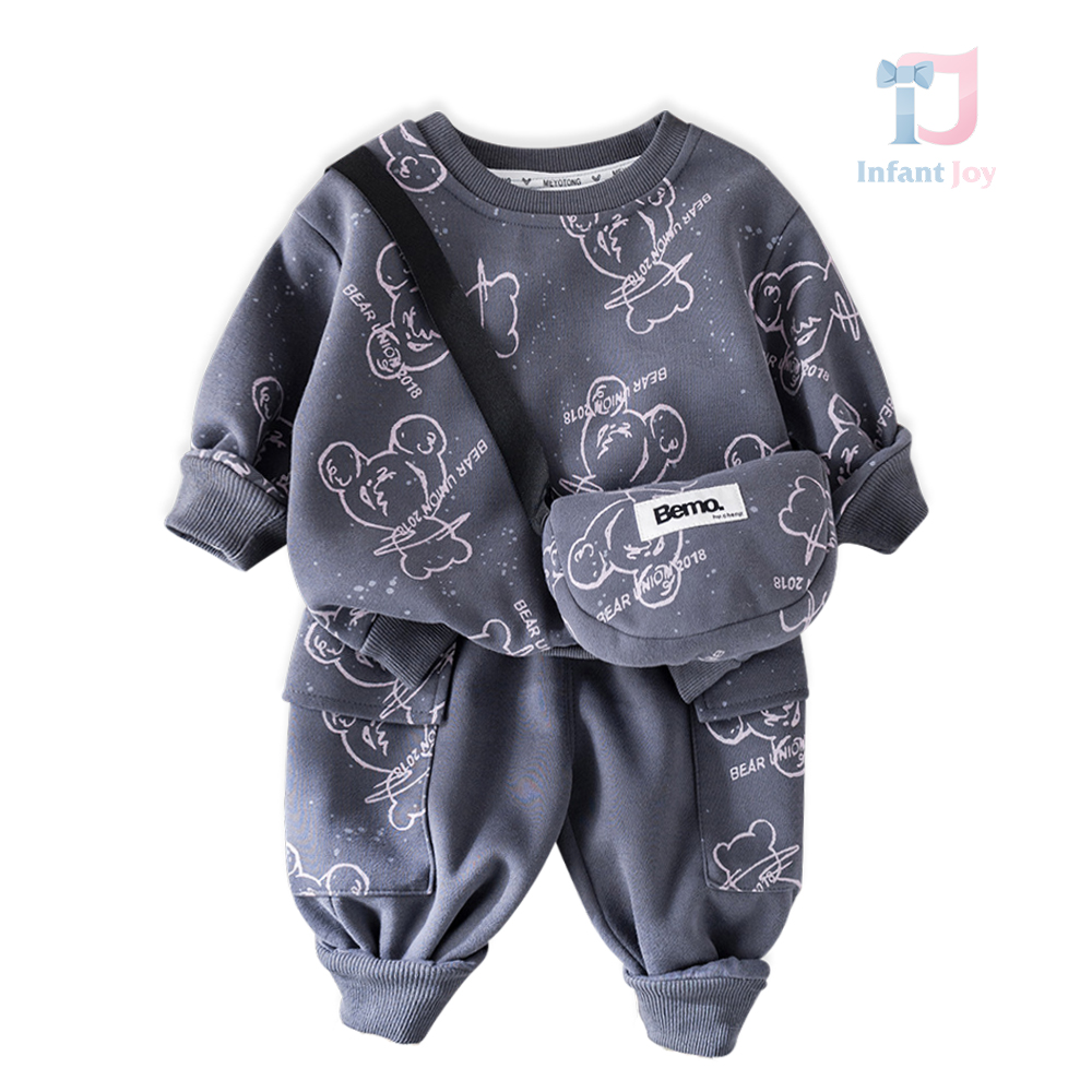 3-piece sports set with printed sweatshirt top, trousers and crossbody bag Bear Star