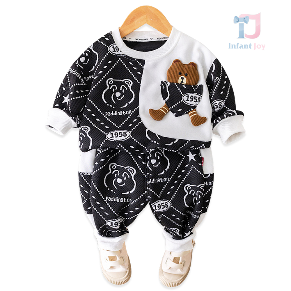 2-piece blouse/sweatshirt with 3d element and trousers set Bear Tribe