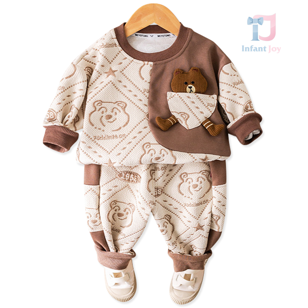 2-piece blouse/sweatshirt with 3d element and trousers set Choco Bear Tribe