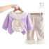 2-piece premium set with denim trousers, decorative knit and lace finishes Bunny Unique Lilac