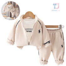 3-piece padded sports set with high-collar sweatshirt, top and embroidered trousers Calm Athletica