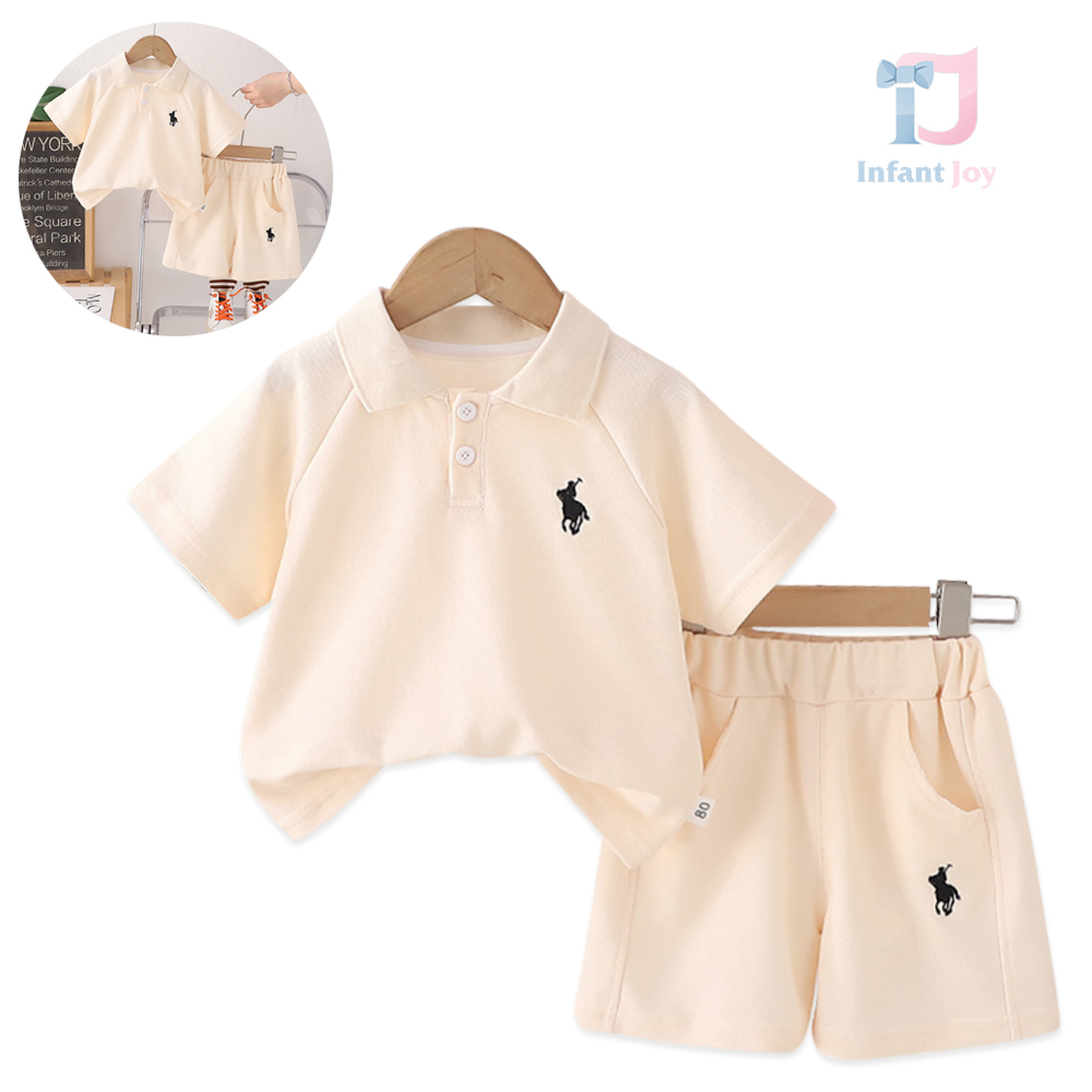 2-piece t-shirt and shorts set with embroidery Classic Polo Vanilla