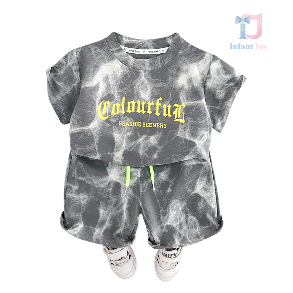 2-piece set with batik effect Colourful Grey
