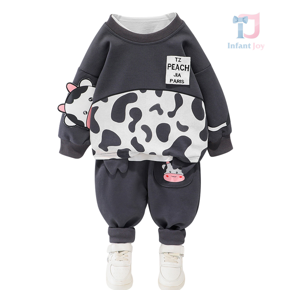 2-piece set with lacoste and 3d elements Cow Peach