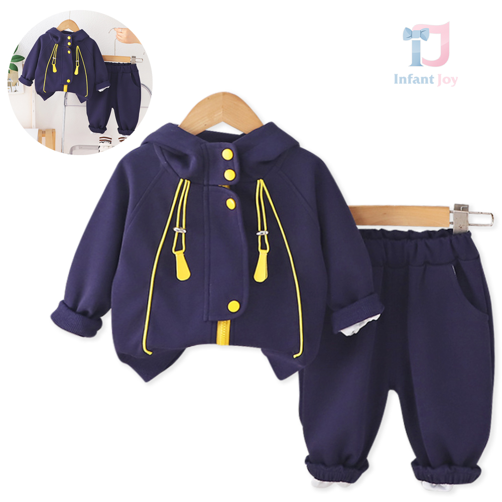2-piece sports hoodie and trousers set with extravagant fastening Dashline Navy