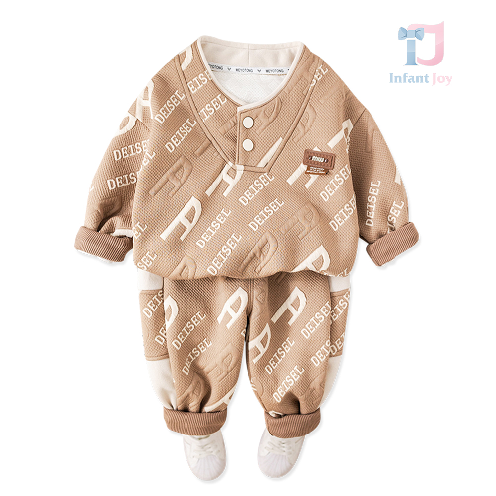 2-piece waffle-effect blouse/sweatshirt and trousers set Deisel Boy