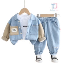 3 részes farmerszett dzsekivel, nadrággal és pamutfelsővel Divided Denim