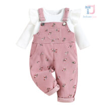 2-piece set with denim overalls and ruffles Garden Girl