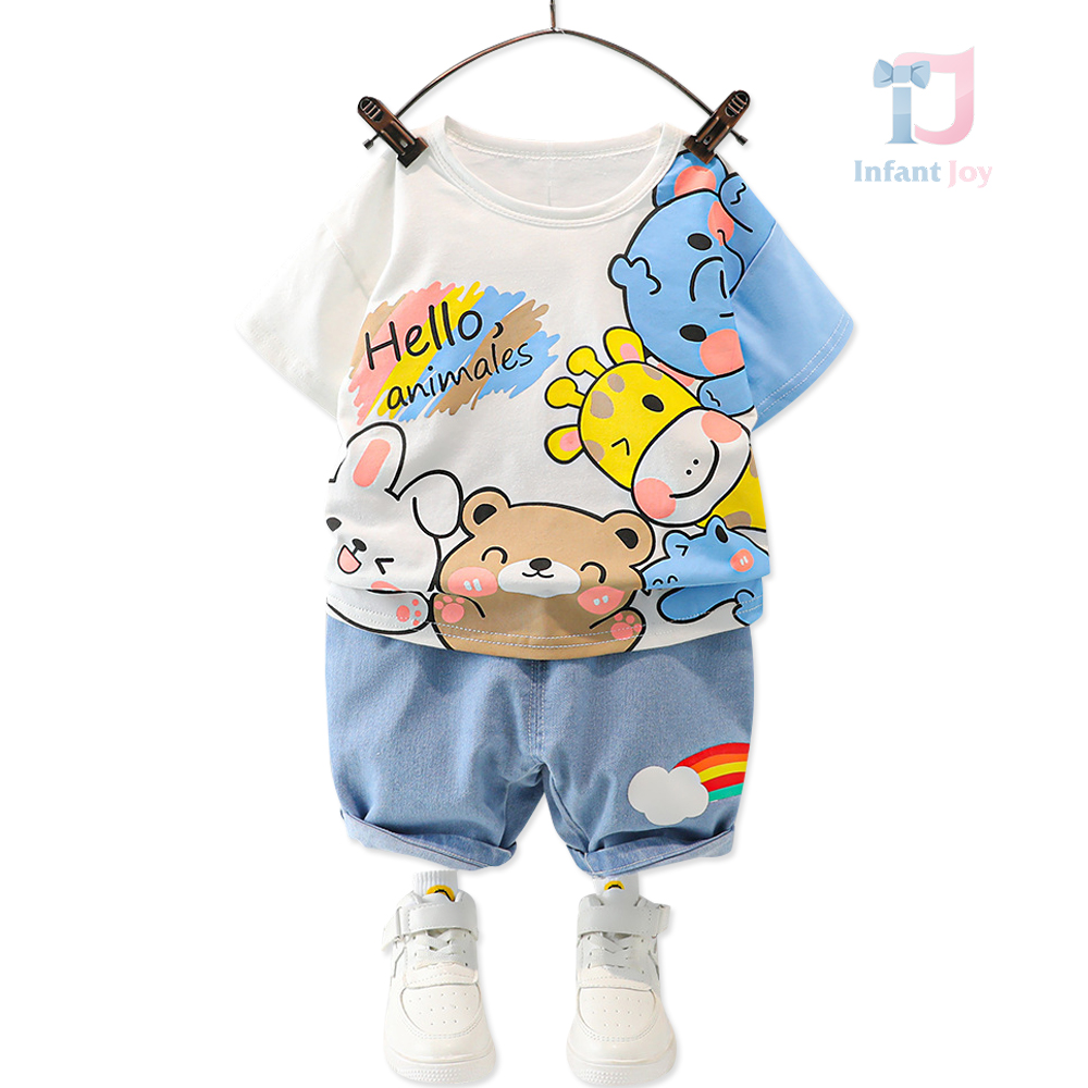 2-piece t-shirt and shorts set Hello Animales White