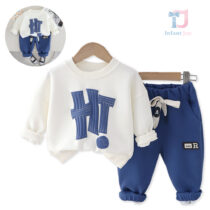 2-piece sports set with ribbed print Hi Navy