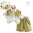 2-piece sport-elegant set of dinosaur shirt with patches, classic collar and shorts Jurassic Chill