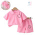 2-piece set with classic collar Kids Pink