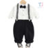 3-piece formal set with classic shirt, bow tie, trousers and adjustable suspenders Mini Maestro