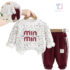 2-piece padded top/sweatshirt with leopard print and trousers Red Pantheress