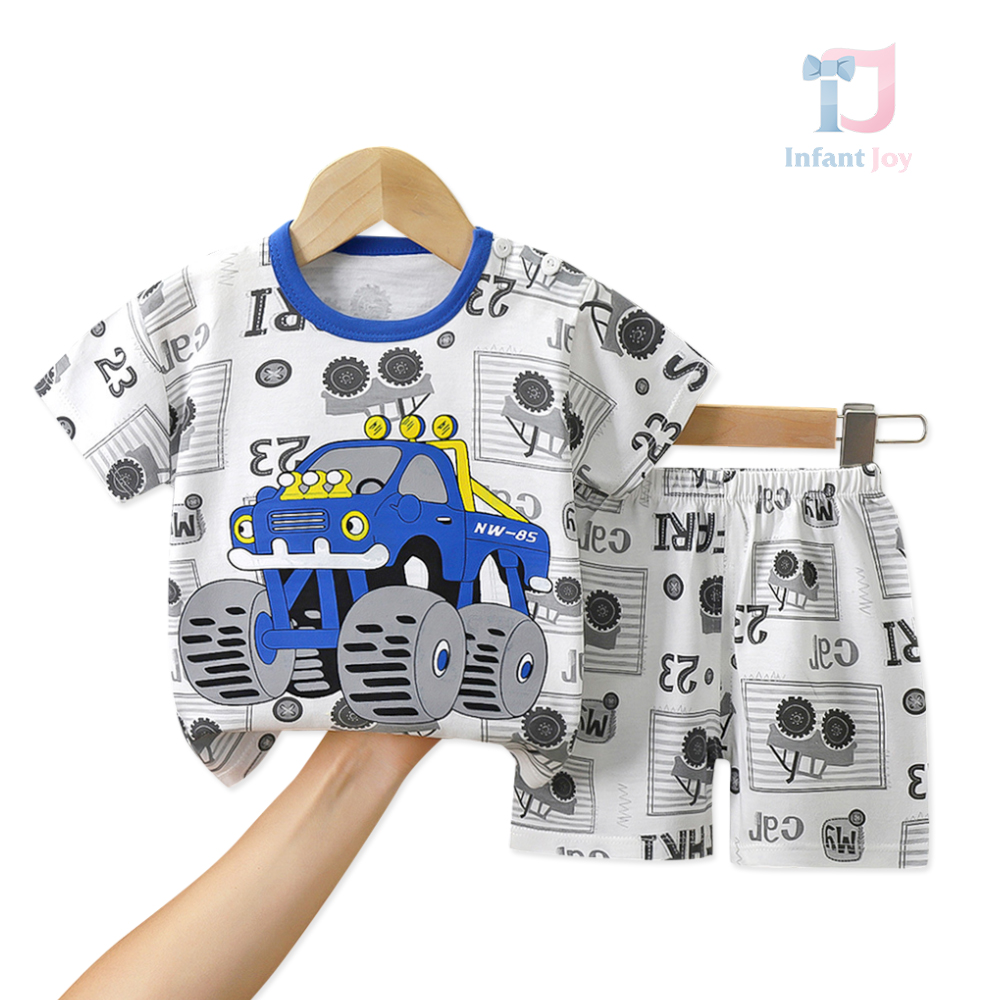 2-piece cotton set with buttons Monstertruck