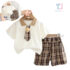 3-piece t-shirt, tie with teddy bear and plaid shorts set Mr. Teddy Scholar