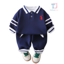 2-piece set with classic collar and embroidery Navy Style