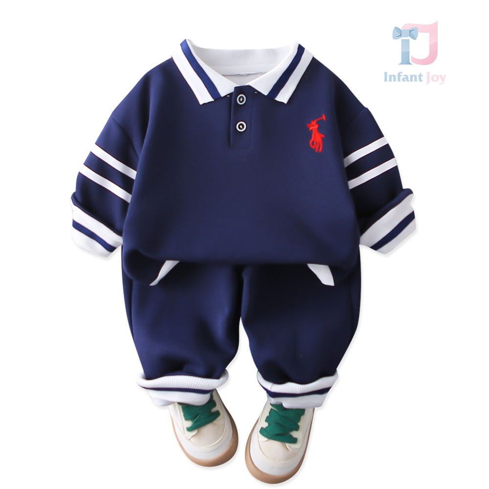 2-piece set with classic collar and embroidery Navy Style